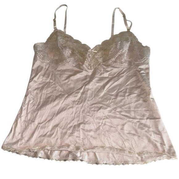 VTG Vassarette Lace Cup Camisole Sz 36 Beige Nude Fairy Romantic - Picture 1 of 7